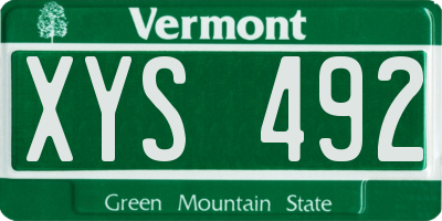 VT license plate XYS492