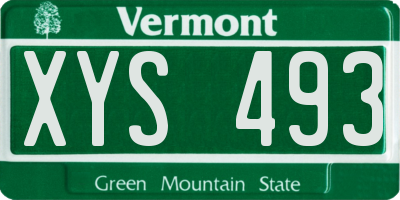 VT license plate XYS493