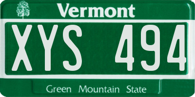 VT license plate XYS494