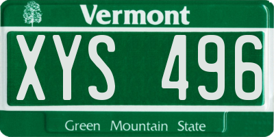 VT license plate XYS496