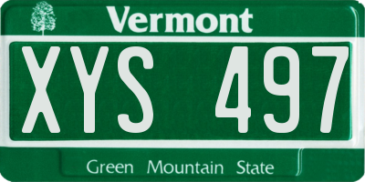 VT license plate XYS497