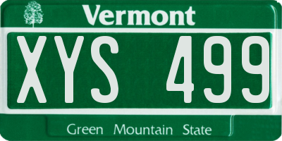 VT license plate XYS499