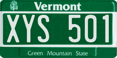 VT license plate XYS501