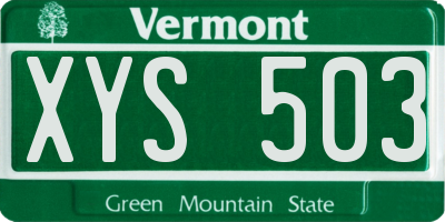 VT license plate XYS503