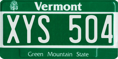 VT license plate XYS504