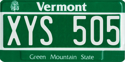 VT license plate XYS505