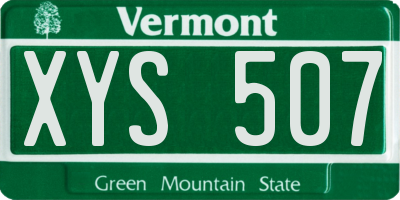 VT license plate XYS507