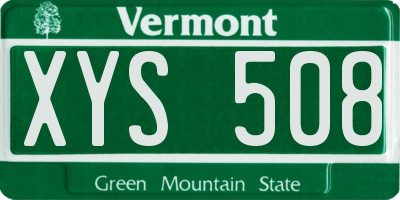 VT license plate XYS508