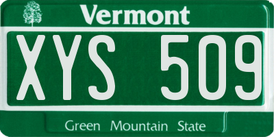 VT license plate XYS509