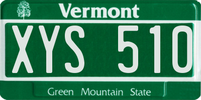 VT license plate XYS510