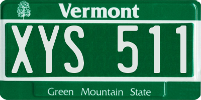 VT license plate XYS511