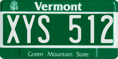 VT license plate XYS512