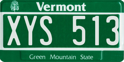 VT license plate XYS513