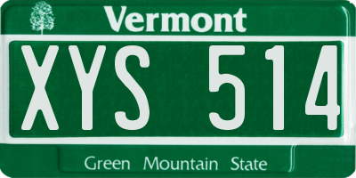 VT license plate XYS514