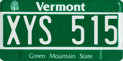 VT license plate XYS515