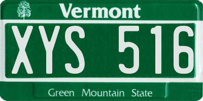 VT license plate XYS516