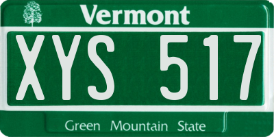 VT license plate XYS517