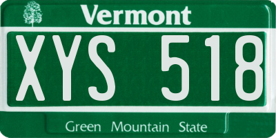 VT license plate XYS518