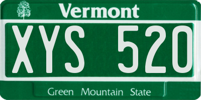 VT license plate XYS520