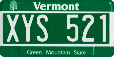 VT license plate XYS521