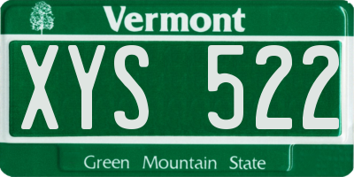 VT license plate XYS522