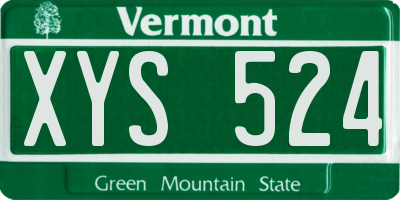 VT license plate XYS524