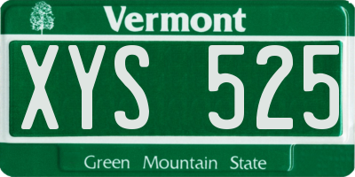 VT license plate XYS525
