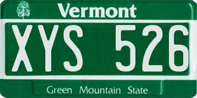 VT license plate XYS526