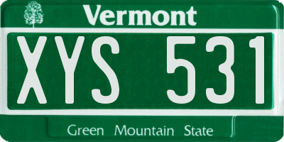 VT license plate XYS531