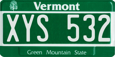 VT license plate XYS532