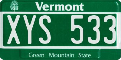 VT license plate XYS533