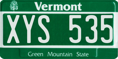 VT license plate XYS535