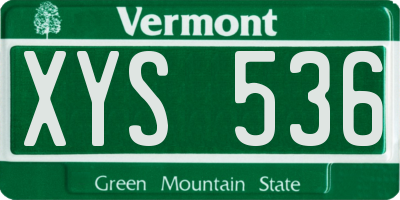 VT license plate XYS536