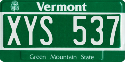 VT license plate XYS537