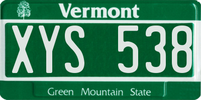 VT license plate XYS538