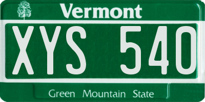 VT license plate XYS540