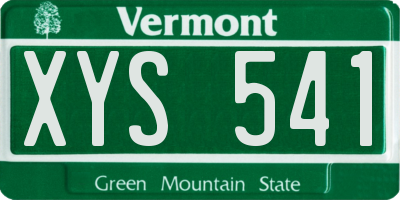VT license plate XYS541