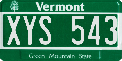VT license plate XYS543