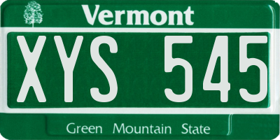 VT license plate XYS545