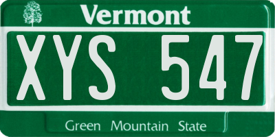 VT license plate XYS547