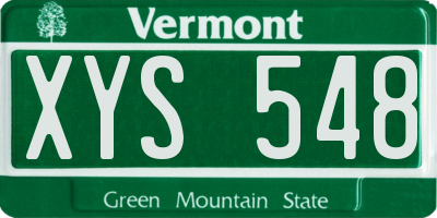 VT license plate XYS548