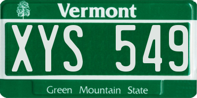 VT license plate XYS549
