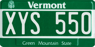 VT license plate XYS550