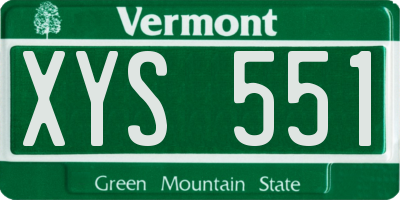 VT license plate XYS551