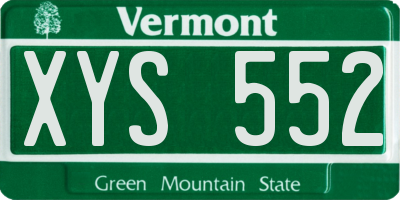 VT license plate XYS552