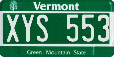 VT license plate XYS553