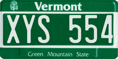 VT license plate XYS554