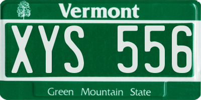 VT license plate XYS556