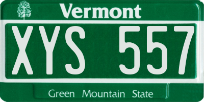 VT license plate XYS557