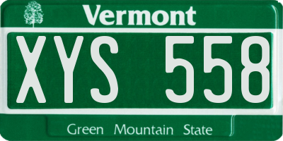 VT license plate XYS558